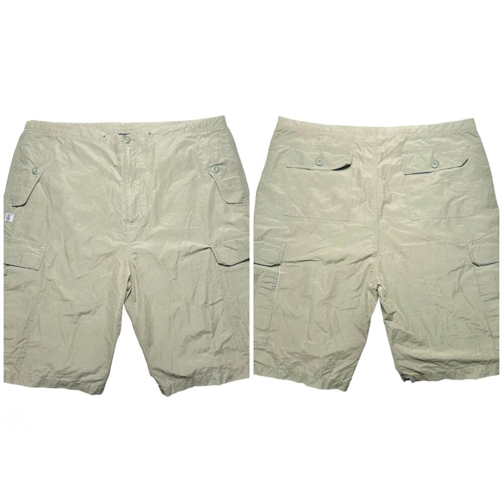 Caffeine | Men | Vintage 90s Skater Rave Olive Green Cargo Shorts | Size Large